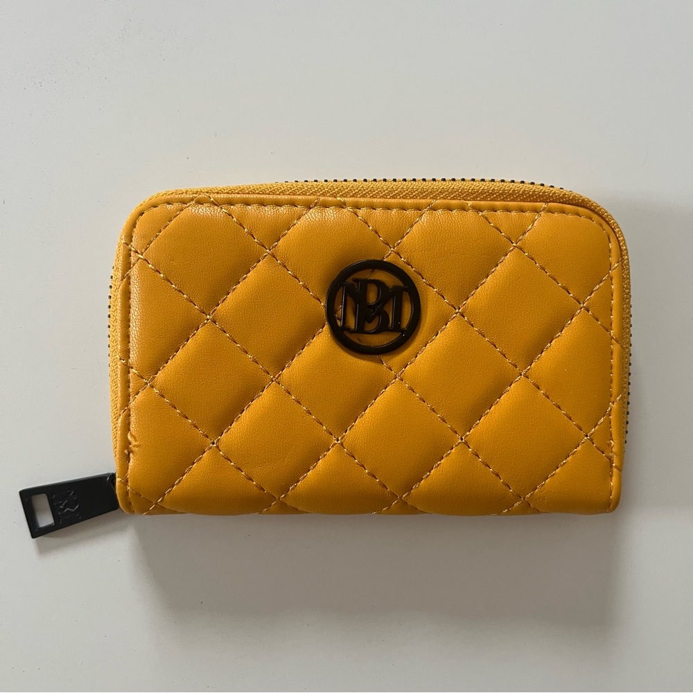 Badgley Mischka Golden Yellow / Orange Quilted Wallet